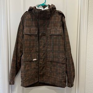 Burton ronin size medium men’s snowboarding jacket brown